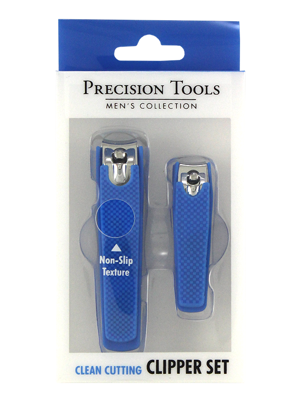 2PC NAIL CLIPPER SET W/SOFT TOUCH GRIP  IN PET BOX