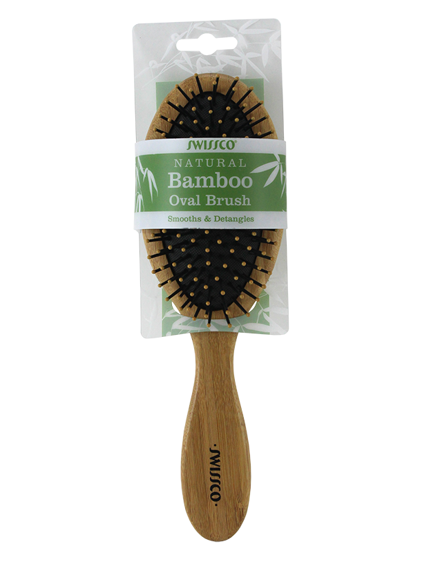 Bamboo Oval Hair Brush - Cushion Polypin