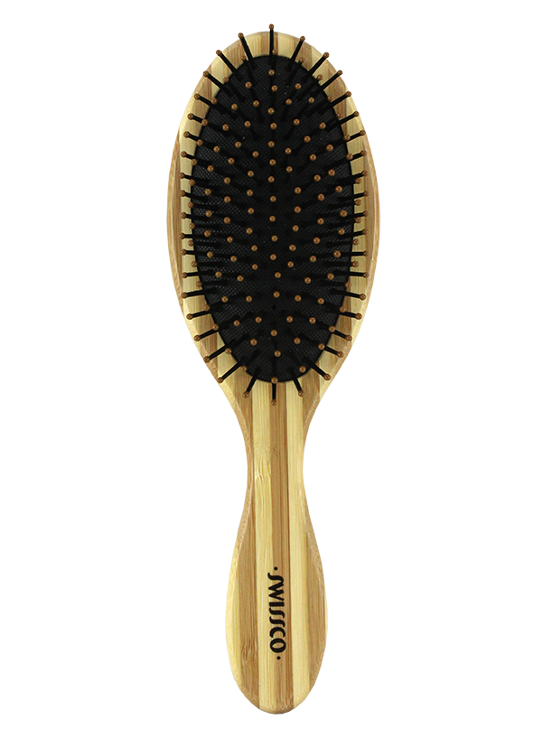Striped Bamboo Oval Hair Brush - Cushion Polypin