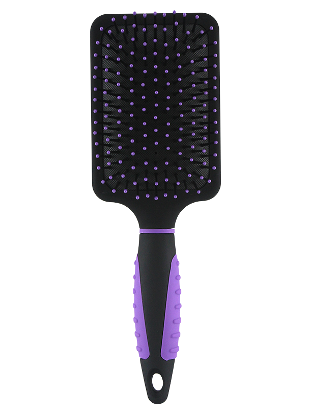 PRO PADDLE HAIR BRUSH WITH TEXTURED GRIP PINK AND PURPLE