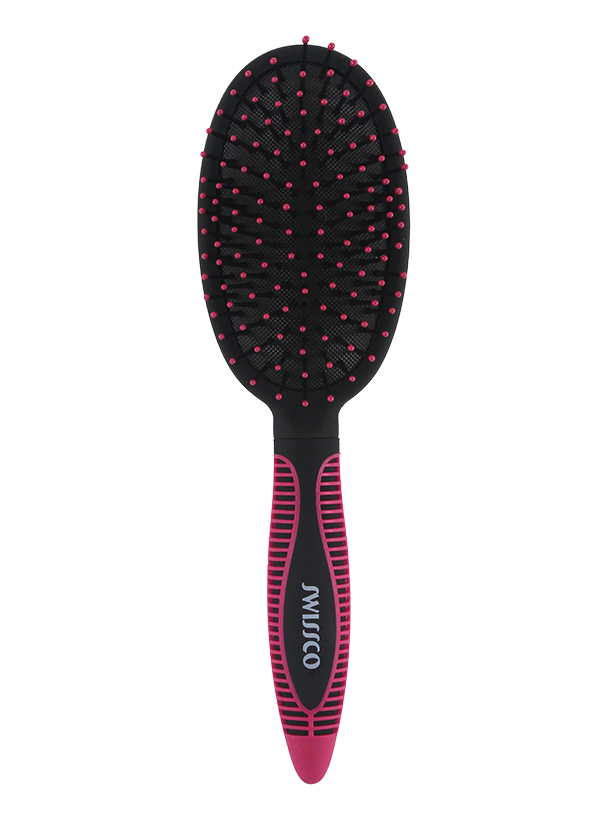 OVAL HAIR BRUSH WITH SOFT TOUCH TEXTURED GRIP