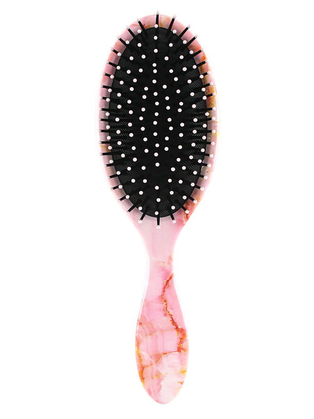 OVAL HAIR BRUSH. PINK MARBLE