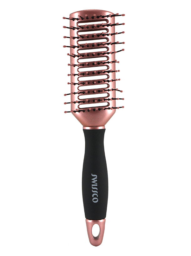 TUNNEL VENT HAIR BRUSH WITH SOFT TOUCH BLACK HANDLE
