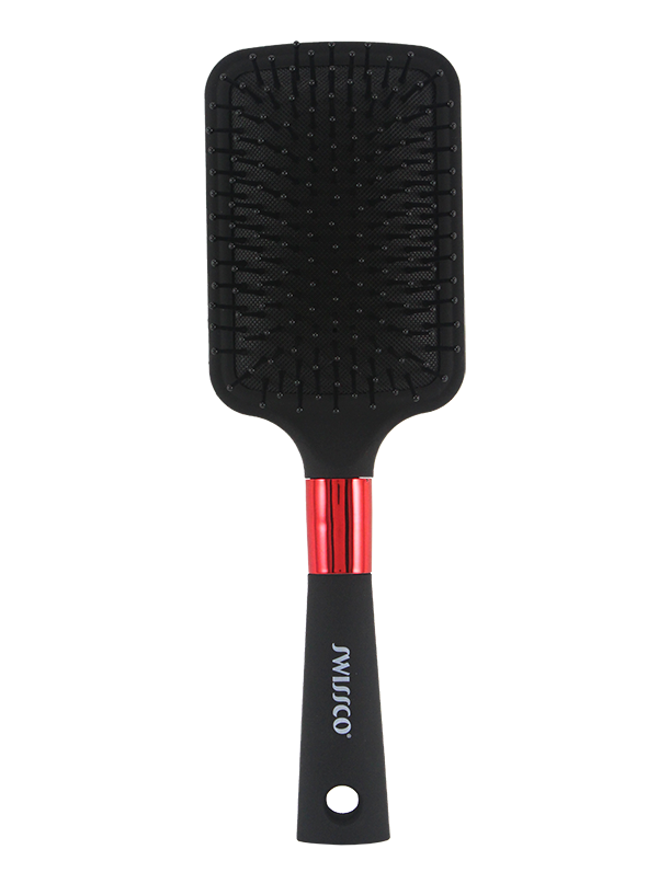 BLACK SOFT TOUCH PADDLE HAIR BRUSH(GEO ARTWORK)