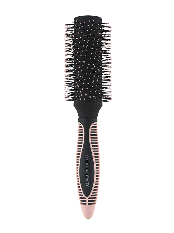 ROUND HAIR BRUSH WITH SOFT TOUCH TEXTURED GRIP
