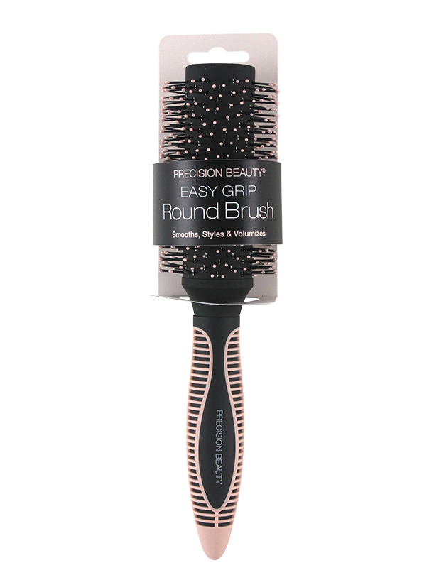 ROUND HAIR BRUSH WITH SOFT TOUCH TEXTURED GRIP