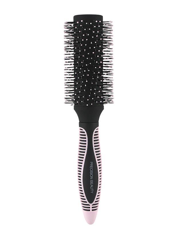 ROUND HAIR BRUSH WITH SOFT TOUCH TEXTURED GRIP