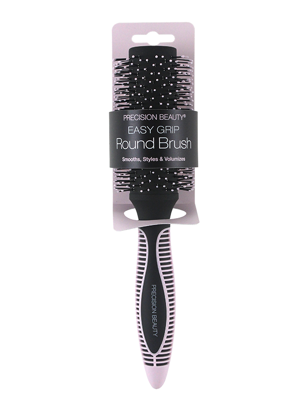 ROUND HAIR BRUSH WITH SOFT TOUCH TEXTURED GRIP