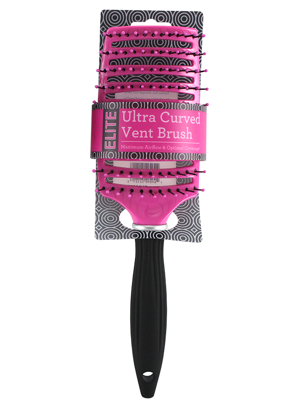 LARGE CURVED VENT HAIR BRUSH LIGHT PINK AND TEAL