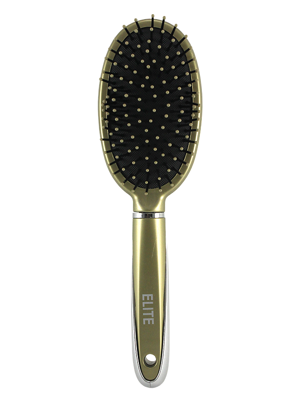 OVAL METALLIC HAIR BRUSH. GOLD AND ROSE GOLD