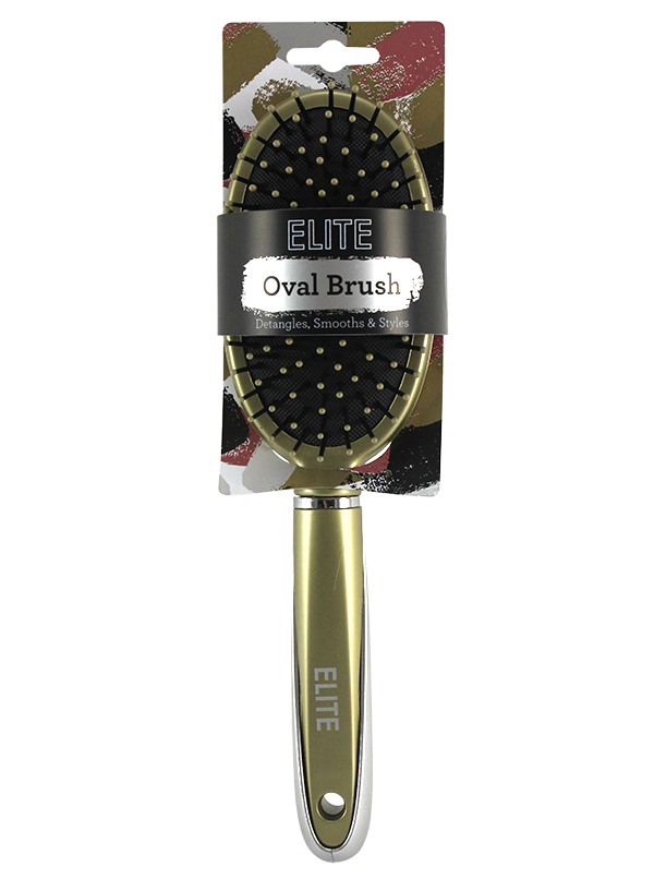 OVAL METALLIC HAIR BRUSH. GOLD AND ROSE GOLD