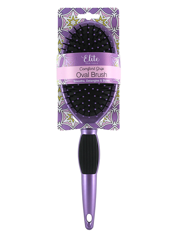 OVAL HAIR BRUSH WITH BLACK COMFORT GRIP