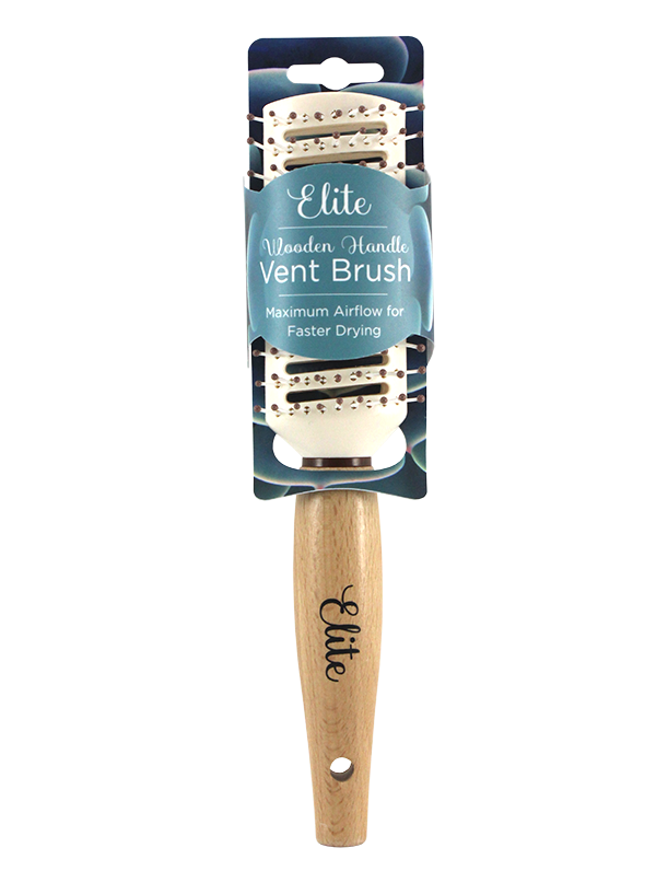 WOODEN HANDLE VENT HAIR BRUSH