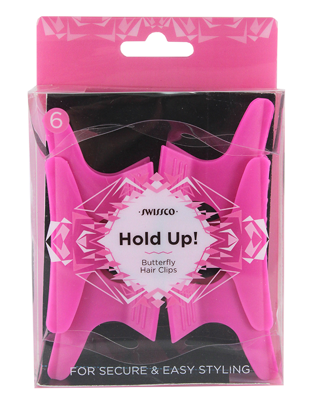 6 PACK HOLD UP BUTTERFLY HAIR CLIPS