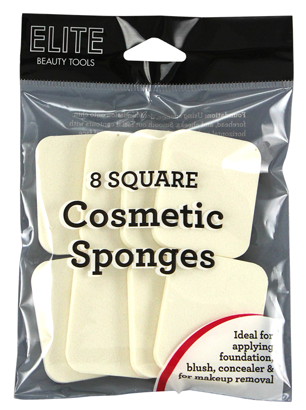 Elite Square Cosmetic Sponge 8 Count
