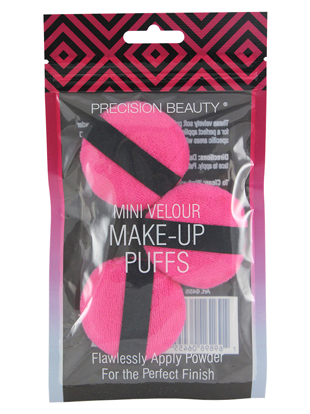 Precision Beauty Velour Powder Puff 3-Pack