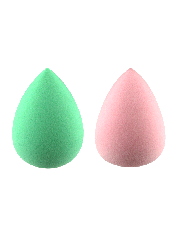 2PK TEAR-DROP TEA TREE OIL INFUSED SPONGE. GREEN AND PINK