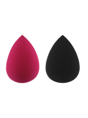2PK TEAR-DROP CHARCOAL INFUSED SPONGE. PINK AND BLACK