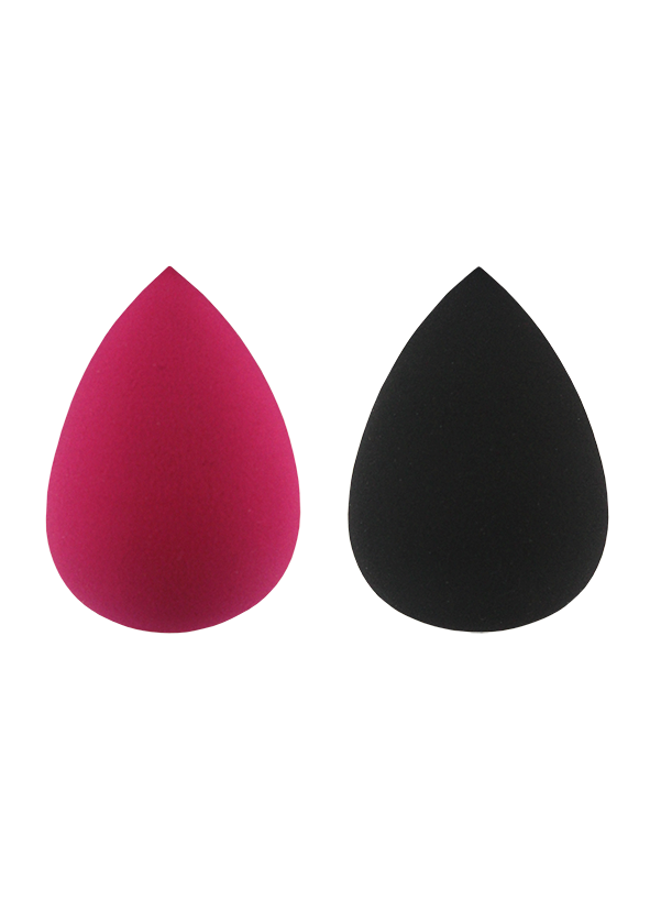 2PK TEAR-DROP CHARCOAL INFUSED SPONGE. PINK AND BLACK