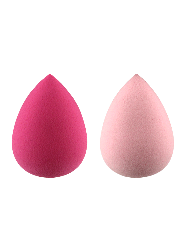 2PK TEAR-DROP ROSE HIP SPONGE. LIGHT PINK & PINK