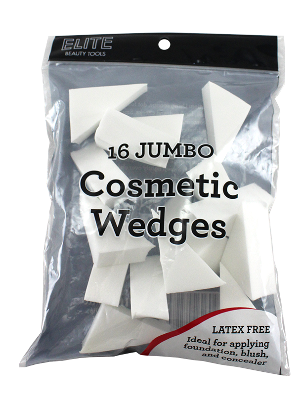 Elite Cosmetic Jumbo Wedges Non Latex 16 Count