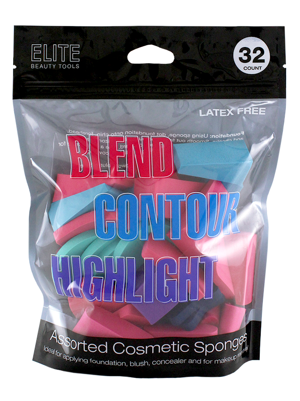 32 COUNT ASSORTED LATEX FREE SPONGES