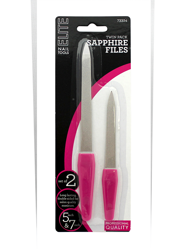 Elite Twin Pack Nail Files; 1pc x 5" & 1pc x 7"