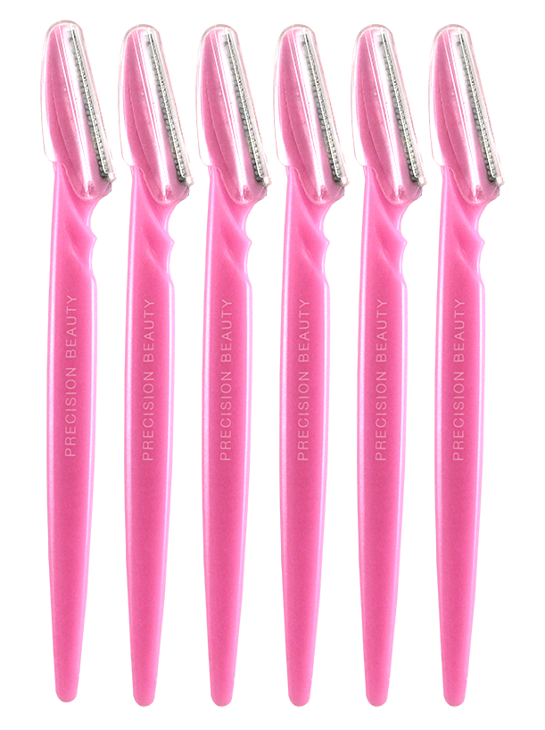 Precision Beauty 6pc Eyebrow Razors in Pink