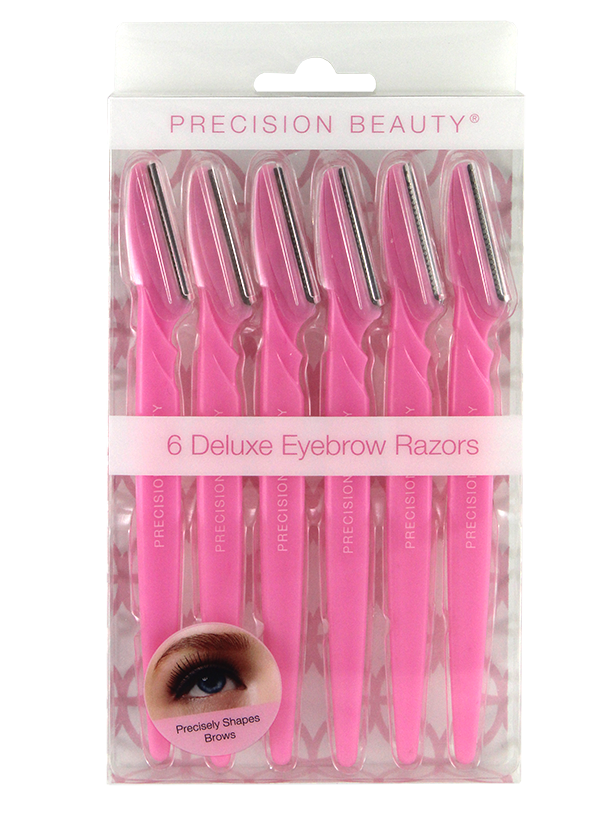 Precision Beauty 6pc Eyebrow Razors in Pink