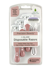 4PK TRIPLE BLADE DISPOSABLE OVAL HEAD RAZORS