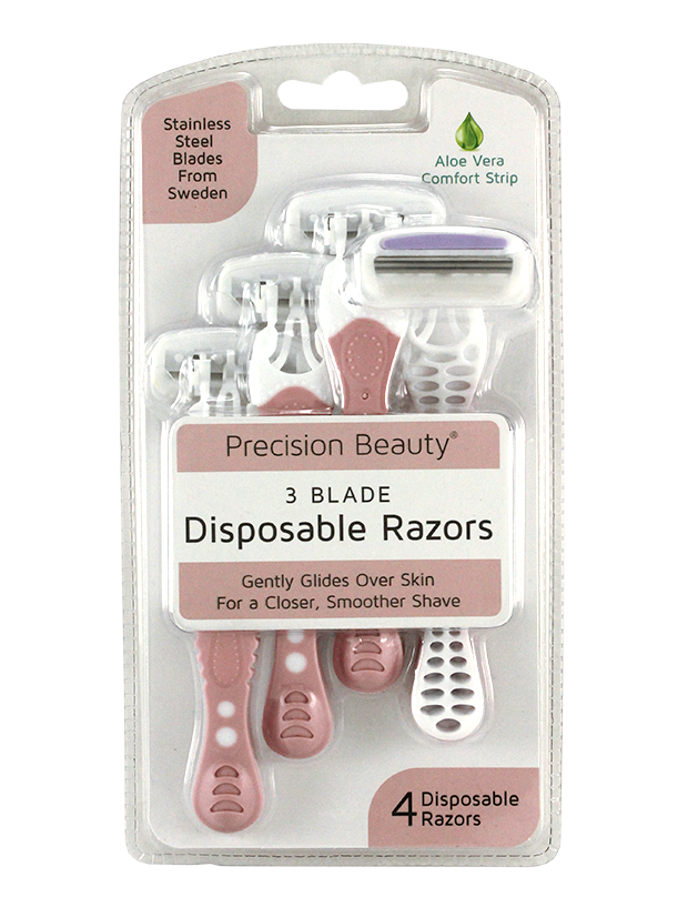 4PK TRIPLE BLADE DISPOSABLE OVAL HEAD RAZORS