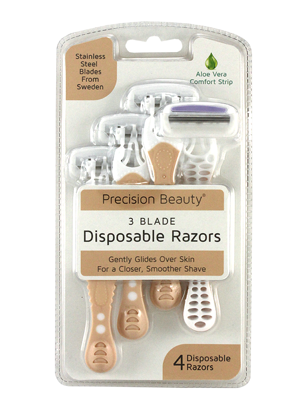 4PK TRIPLE BLADE DISPOSABLE OVAL HEAD RAZORS