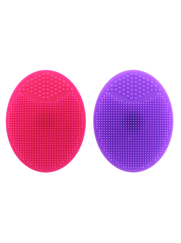 Precision Beauty 2 Pack Silicone Face Scrubbers. Pink & Purple