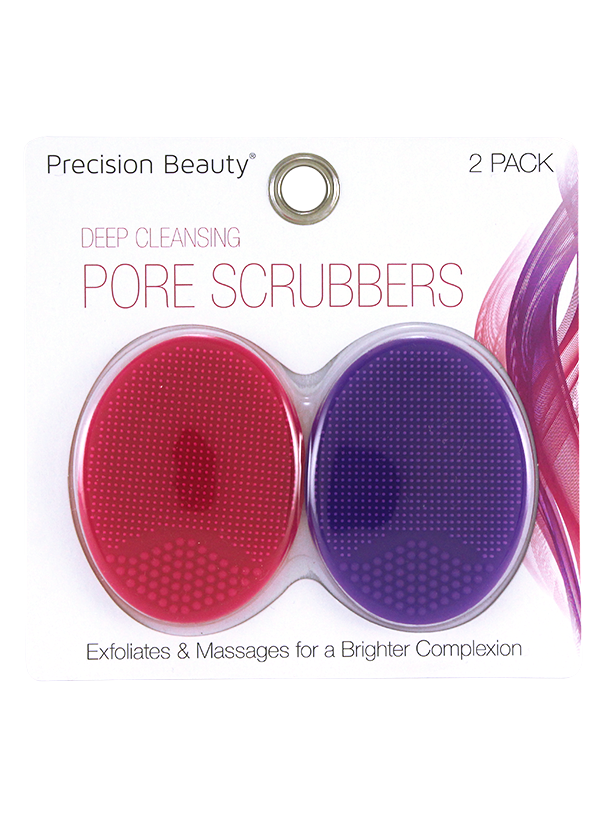 Precision Beauty 2 Pack Silicone Face Scrubbers. Pink & Purple 