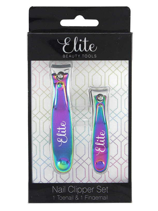 RAINBOW COLLECTION 2PC NAIL CLIPPER SET.