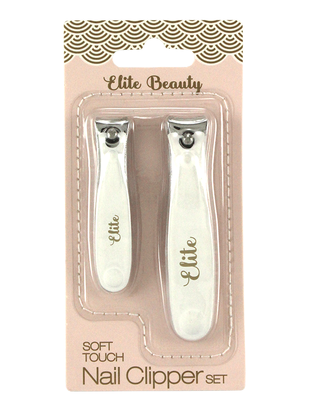 2PC SOFT TOUCH NAIL CLIPPERS ON CRAFT BLISTER CARD