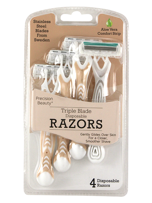 4PK TRIPLE BLADE DISPOSABLE RAZORS