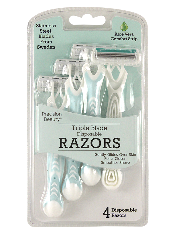 4PK TRIPLE BLADE DISPOSABLE RAZORS