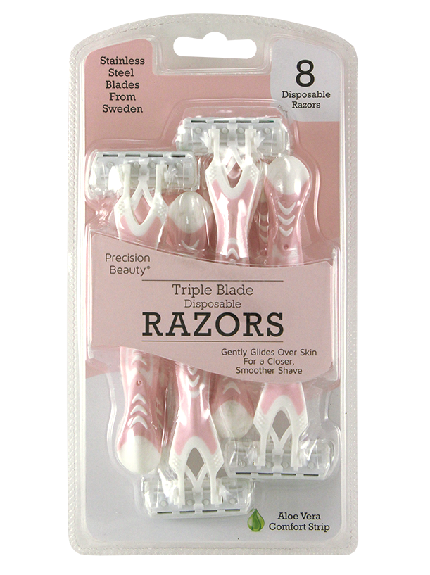 8PK TRIPLE BLADE DISPOSABLE RAZORS