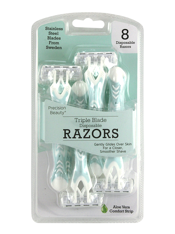 8PK TRIPLE BLADE DISPOSABLE RAZORS