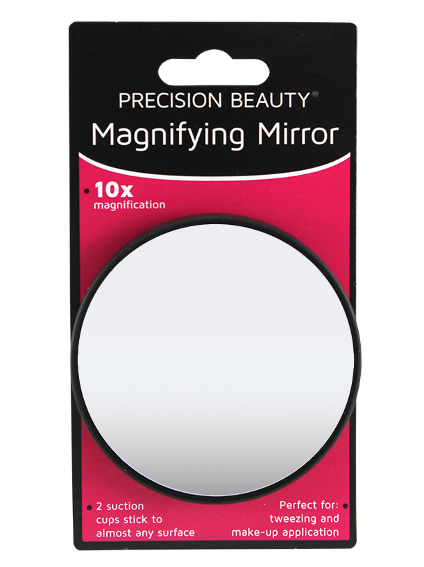 Precision Beauty Suction Cup Mirror 31/2", 10X Black
