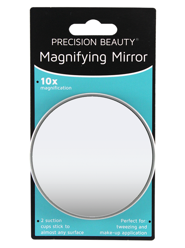 Precision Beauty Suction Cup Mirror 31/2", 10X Silver Metallic