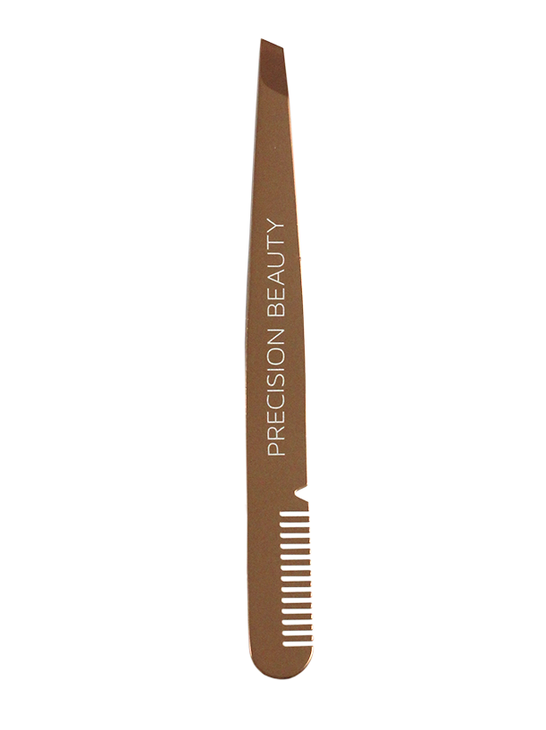 Rose Gold Collection Metallic Slanted Tweezer & Eyebrow Comb