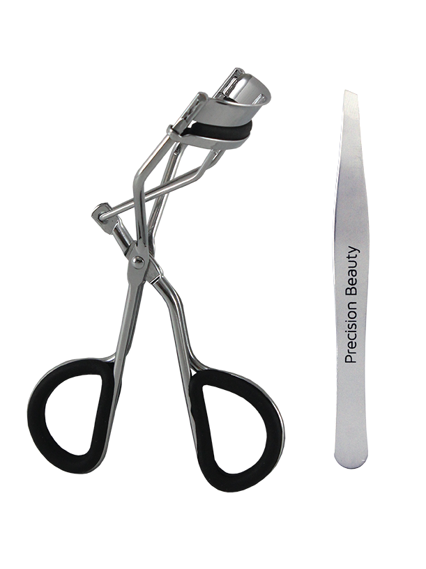 EYELASH CURLER AND TWEEZERS