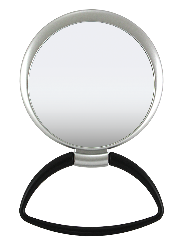 Hanging / Standing Mirror 1X/5X Black Handle, Matte Metallic Color Frame