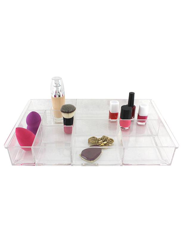 22 Cosmetic Makeup Organizer Base Tray, White, COS-22W-52