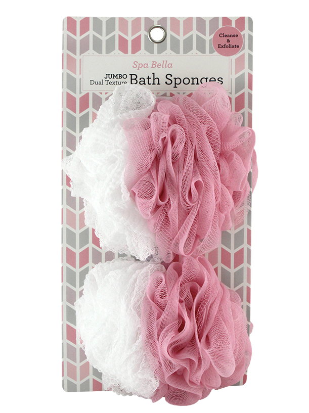 2PC JUMBO MESH SPONGES DUAL TEXTURE WITH ELASTIC